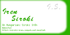 iren siroki business card